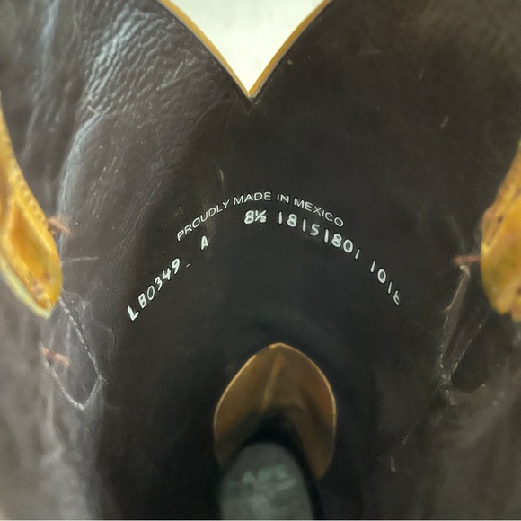 Lane Women’s Sweet Paisley Cowgirl Boot Snip Toe Tan 8.5M - Picture 4 of 6